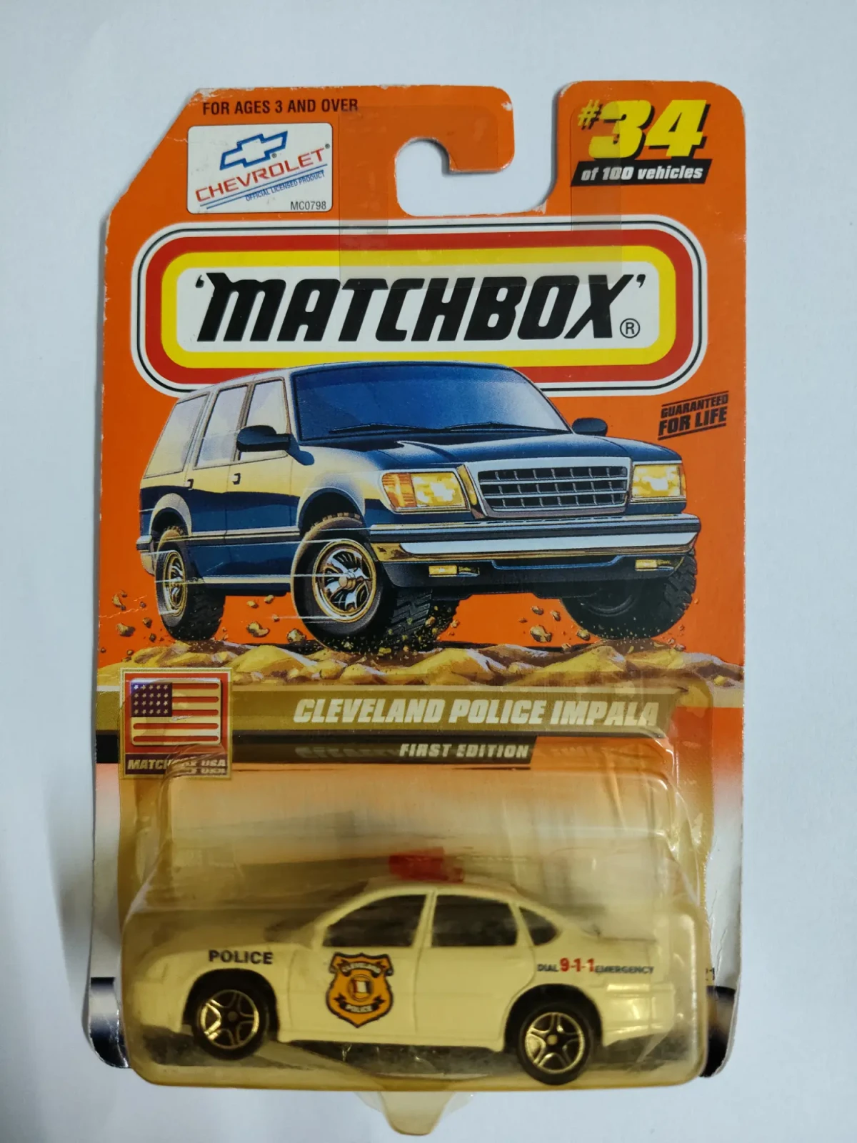 2000 Chevy Impala Police White: Long Card: Image 2