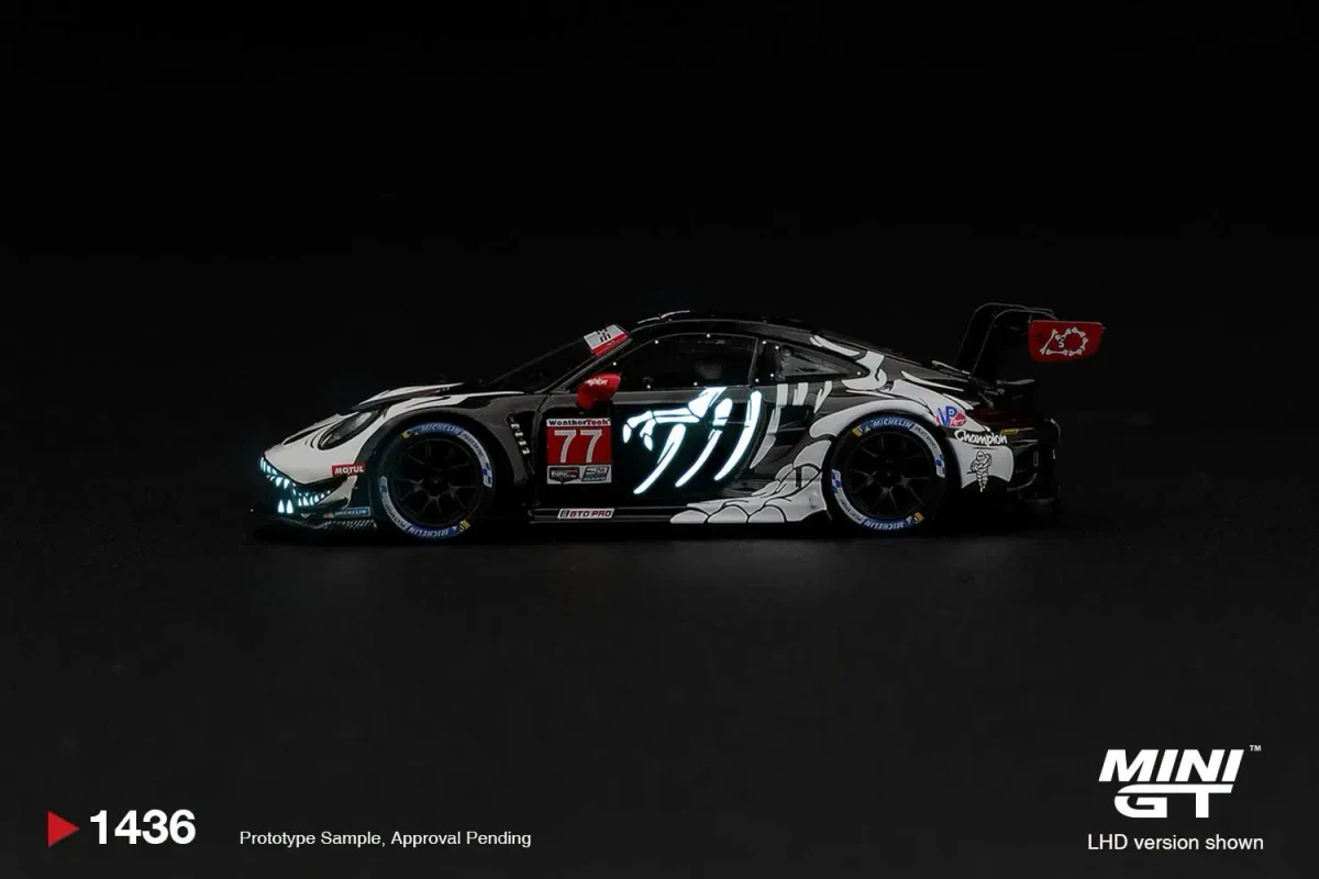 2026 Porsche 911 GT3 R (992) #77 AO Racing "Skeleton" 2026 IMSA Petit Le Mans White: No Package: Image 3