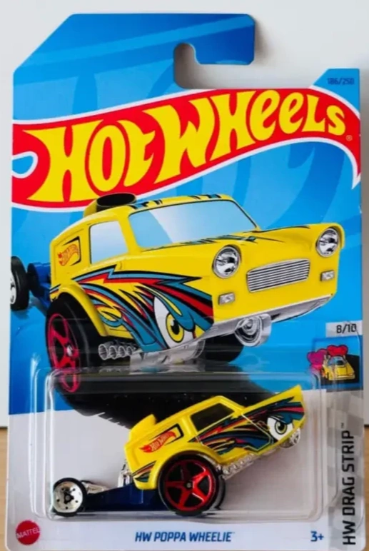 2023 HW Poppa Wheelie Yellow: Long (INT): Image 2