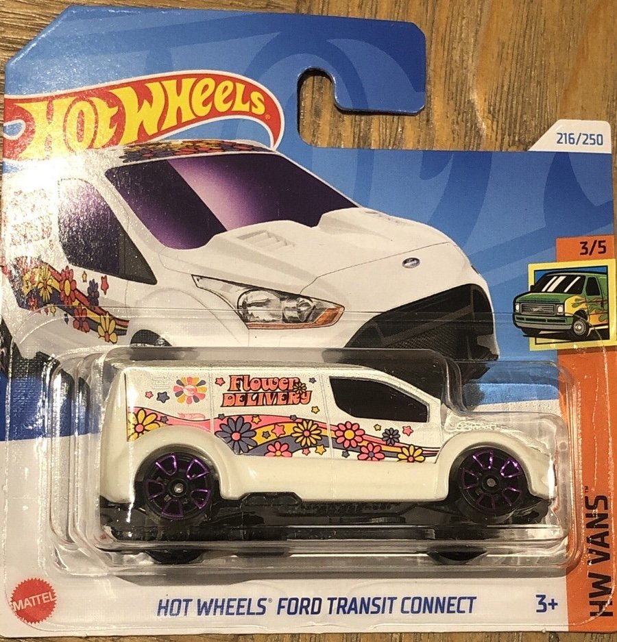 2024 Hot Wheels Ford Transit Connect White: Short: Image 2