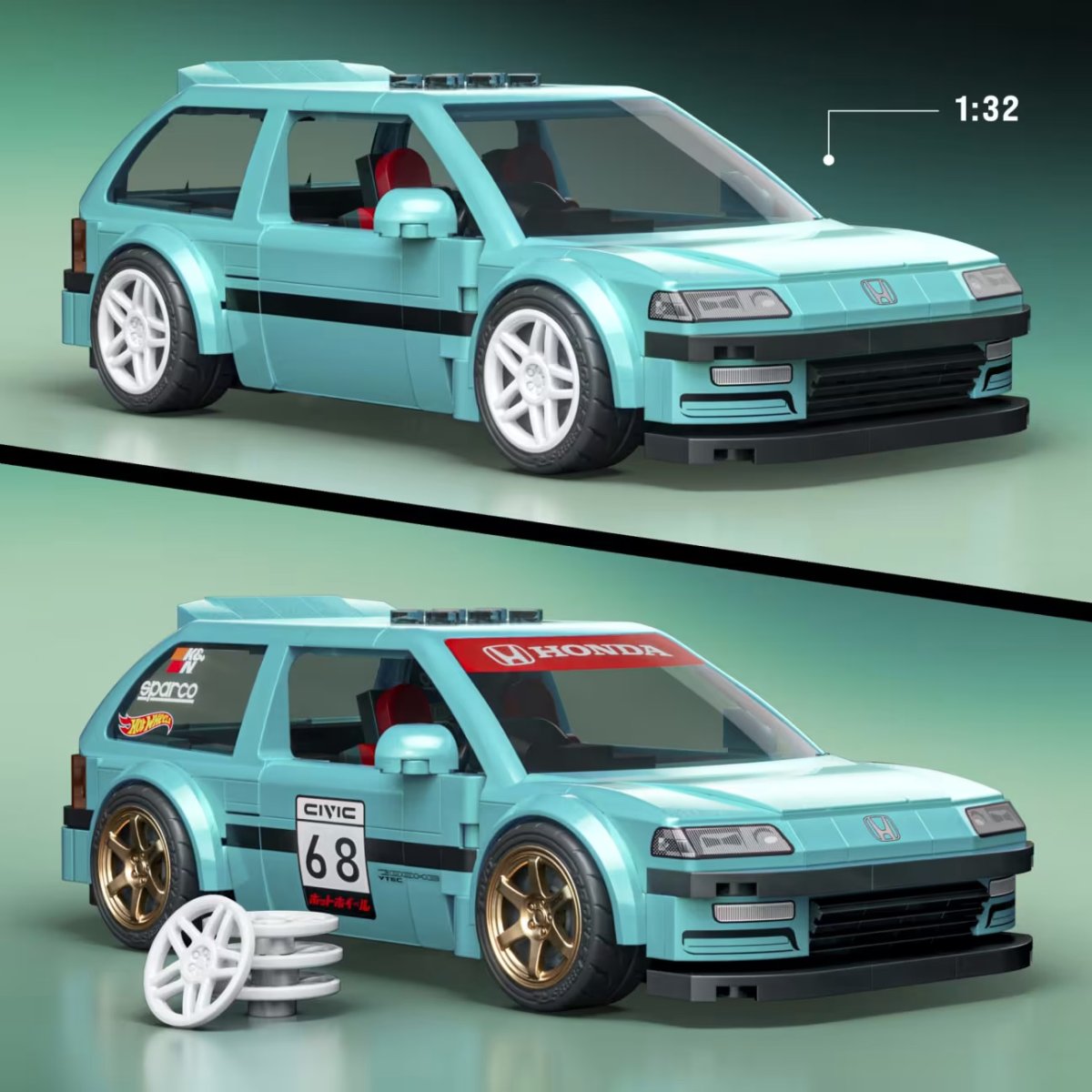 2026 Custom '90 Honda Civic EF Teal: Image 2