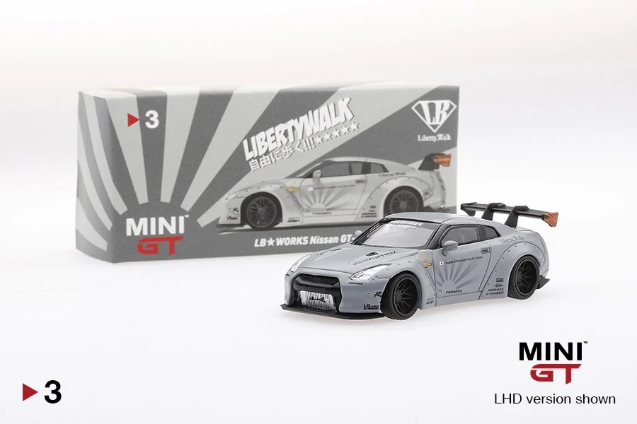 Hot Wheels LB★WORKS Nissan GT-R (R35) Matte Grey Type 1, Rear Wing ver 1