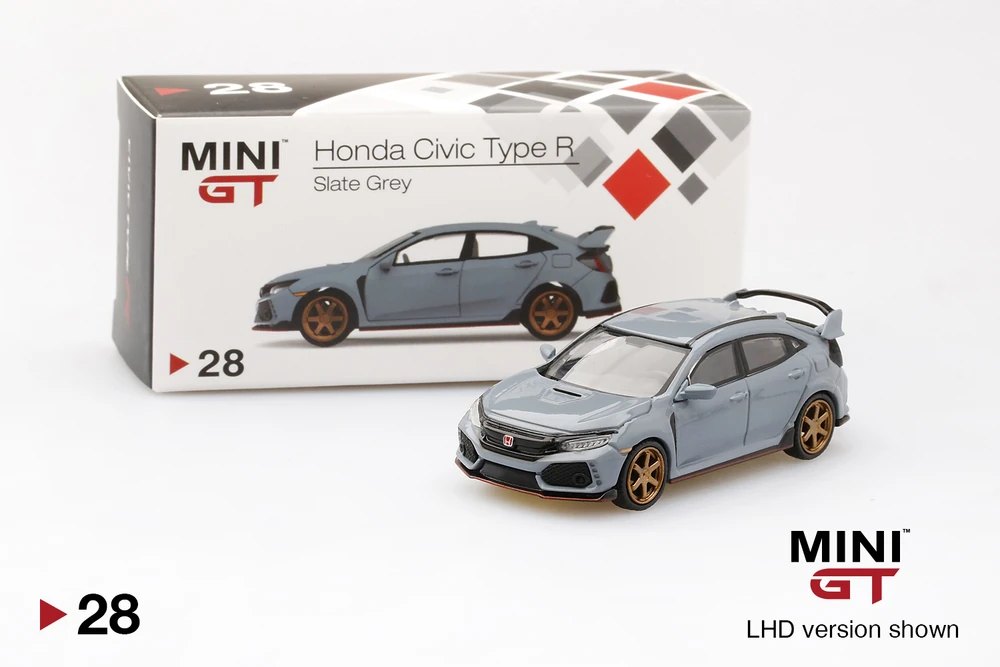 Hot Wheels Honda Civic Type R (FK8) Slate Grey w/ TE37 Wheel