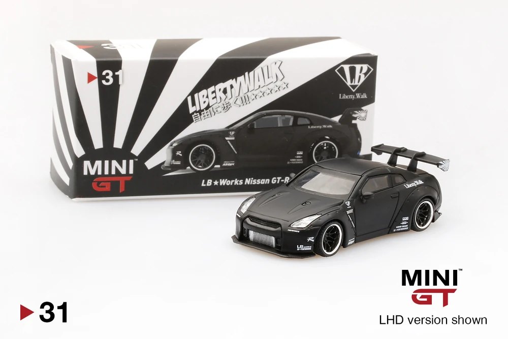 Hot Wheels LB★WORKS Nissan GT-R (R35) Matte Black Type 1, Rear Wing ver 1
