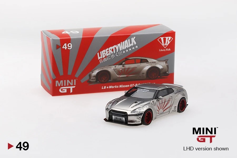 Hot Wheels LB★WORKS Nissan GT-R (R35) Satin Silver Type 1, Rear Wing Version 2
