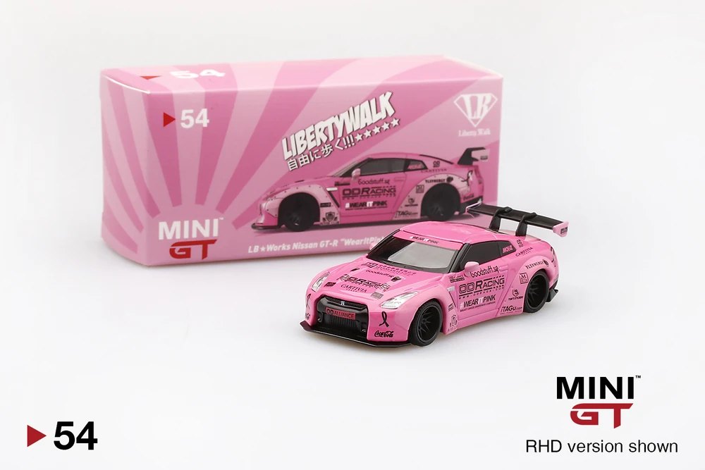Hot Wheels LB★WORKS Nissan GT-R (R35) "WearItPink" Breast Cancer Awareness Type 1, Rear Wing ver 1