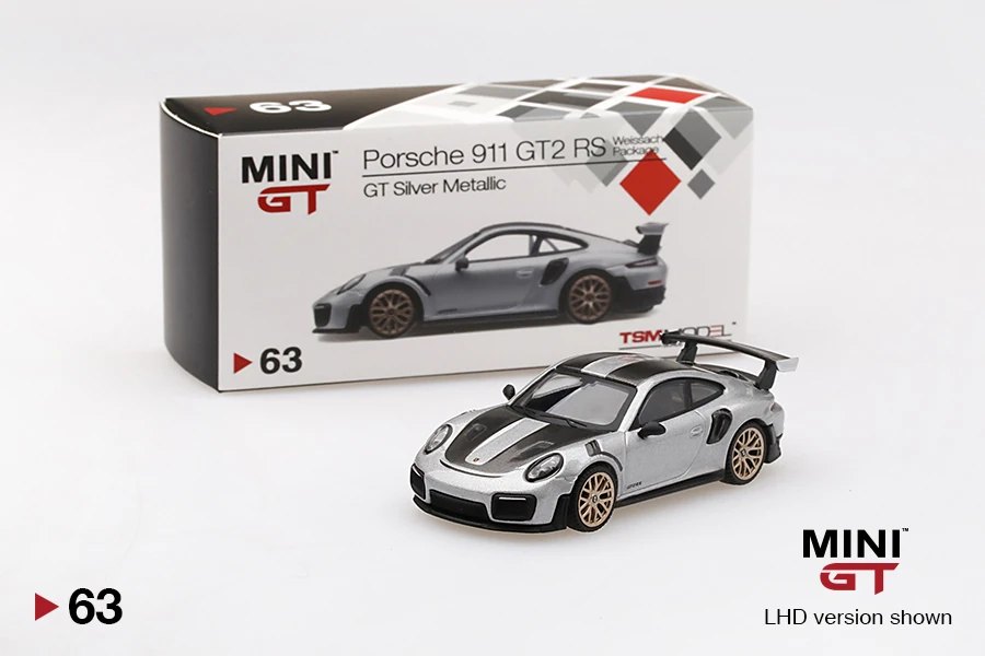 Hot Wheels Porsche 991 Turbo GT2RS Weissach Package GT Silver Metallic