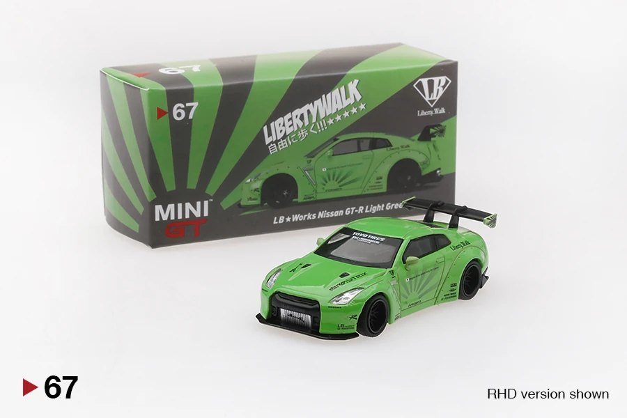 Hot Wheels LB★WORKS Nissan GT-R (R35) Light Green Type 1, Rear Wing ver 1