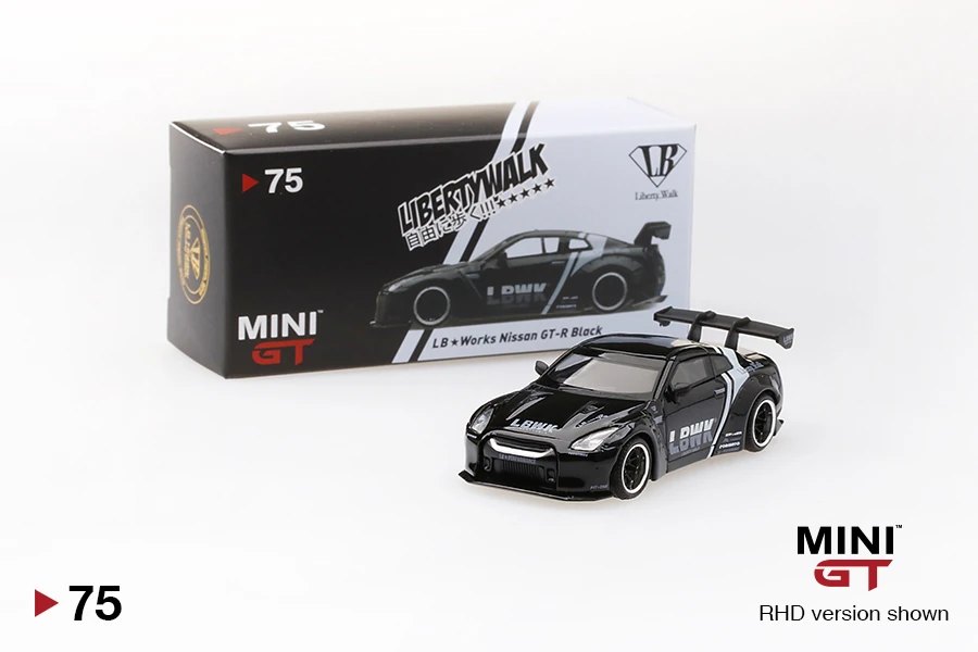 Hot Wheels LB★WORKS Nissan GT-R (R35) Black / LB Work Livery 2.0 Type 1, Rear Wing ver 1