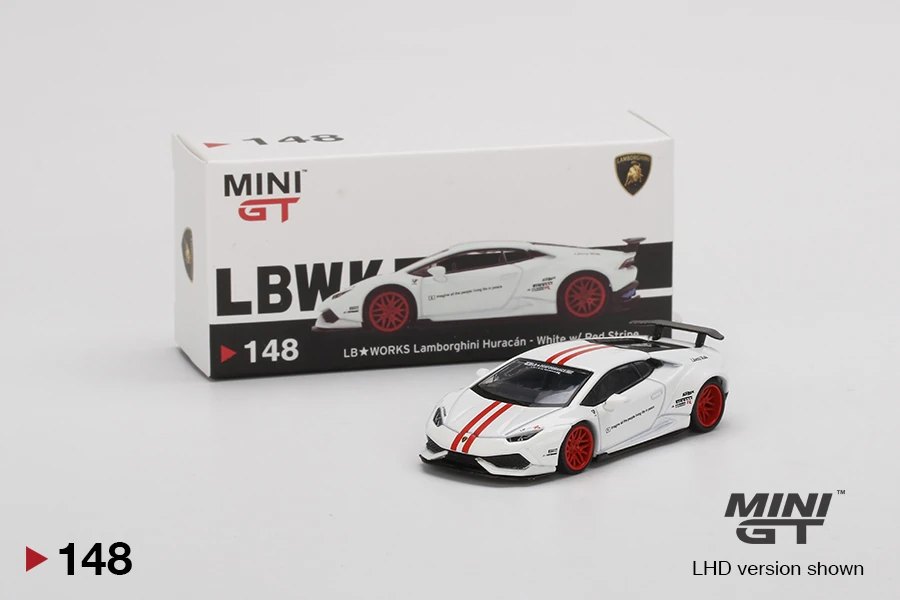Hot Wheels LB★WORKS Lamborghini Huracán ver. 1 White w/ Red Stripe
