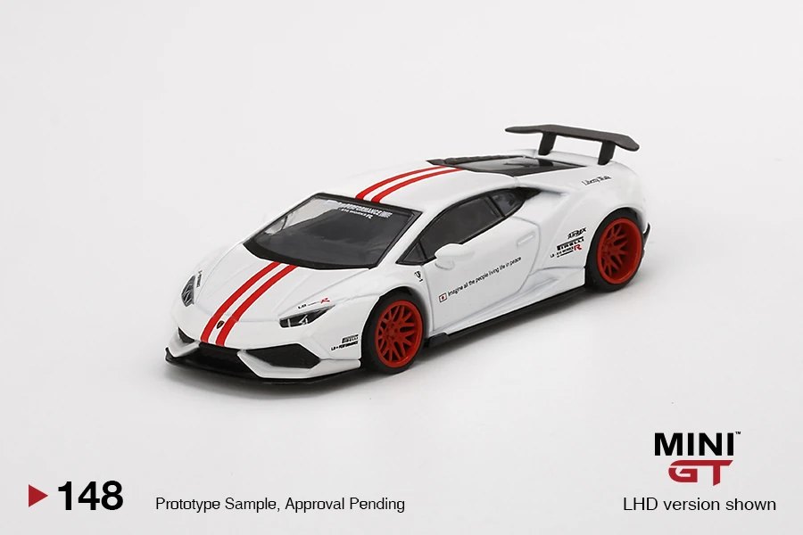 2020 LB★WORKS Lamborghini Huracán ver. 1 White w/ Red Stripe White: Image 3