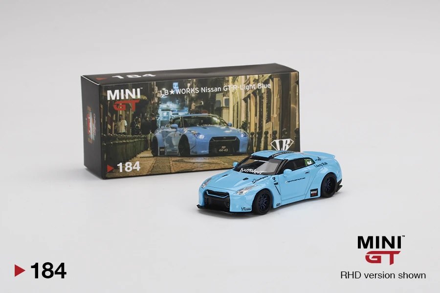 Hot Wheels LB★WORKS Nissan GT-R R35 Type 1 Rear Wing ver 2, Light Blue Collection Garage Special