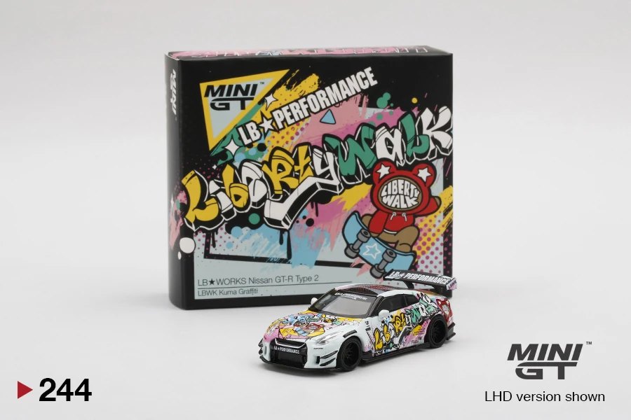 Hot Wheels LB★WORKS Nissan GT-R R35 Type 2 Rear Wing ver 3 "LBWK Kuma Graffiti"