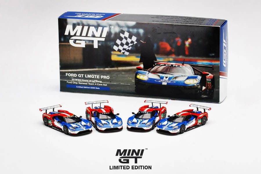 Hot Wheels Ford GT LMGTE PRO 2016 24 Hrs Le Mans Ford Chip Ganassi Team (4 Cars Set)