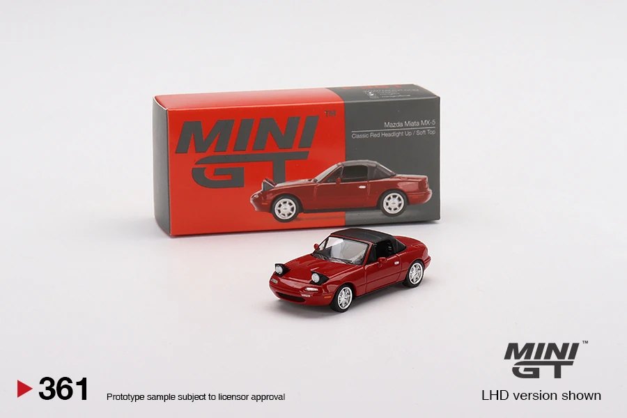 Hot Wheels Mazda Miata MX-5 (NA) Classic Red Headlight Up / Soft Top