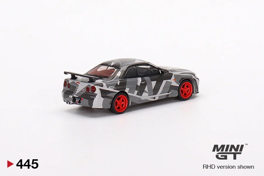 2022 Nissan Skyline GT-R (R34) V-Spec II MINI GT Digital Camouflage Grey 2022 Hong Kong Toycar Salon Edition Grey: No Package: Image 2