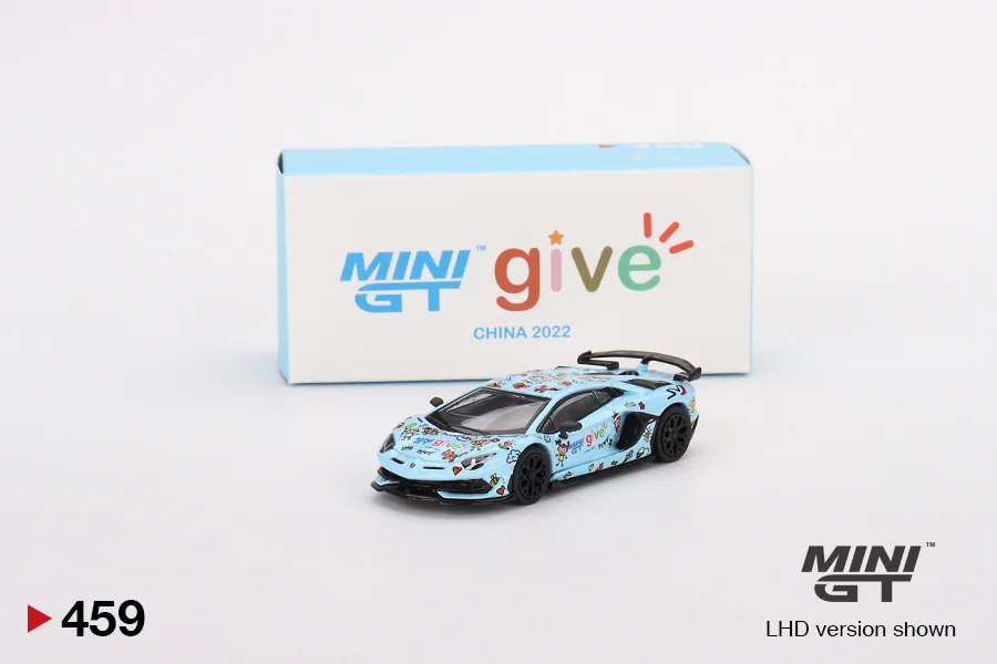 2022 Lamborghini Aventador SVJ Baby Blue MINI GT GIVE China 2022 Blue: No Package: Image 4