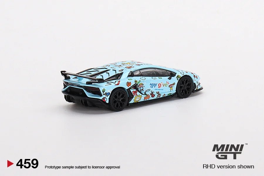 2022 Lamborghini Aventador SVJ Baby Blue MINI GT GIVE China 2022 Blue: No Package: Image 2