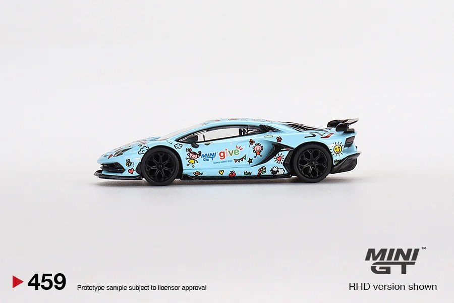 2022 Lamborghini Aventador SVJ Baby Blue MINI GT GIVE China 2022 Blue: No Package: Image 3