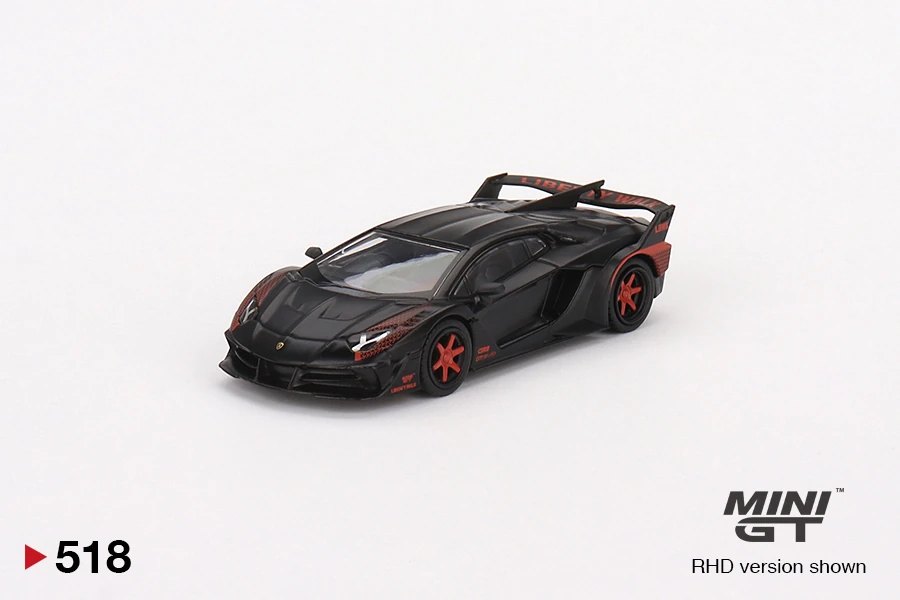 Hot Wheels Lamborghini LB-Silhouette Works Aventador GT EVO Matte Black w/ Red Accent