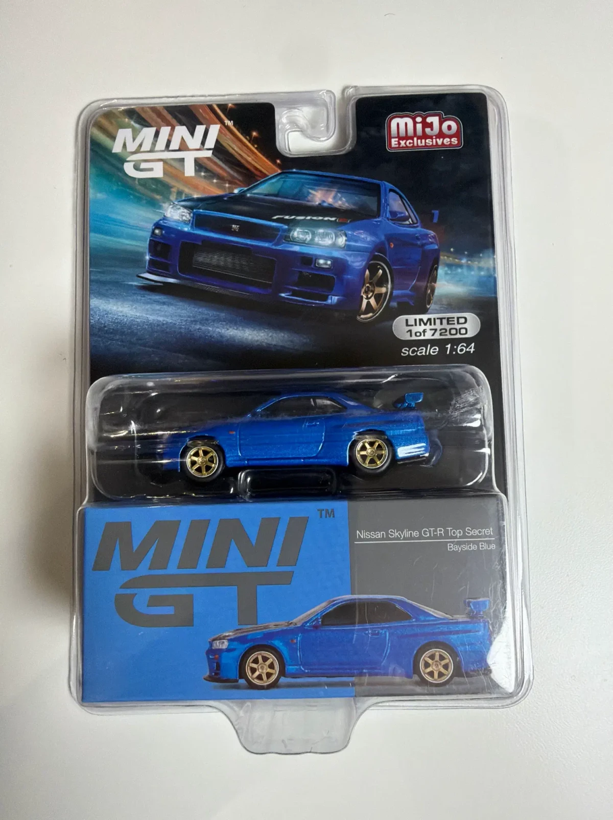 2023 Nissan Skyline GT-R (R34) Top Secret Blue: Blister: Image 3