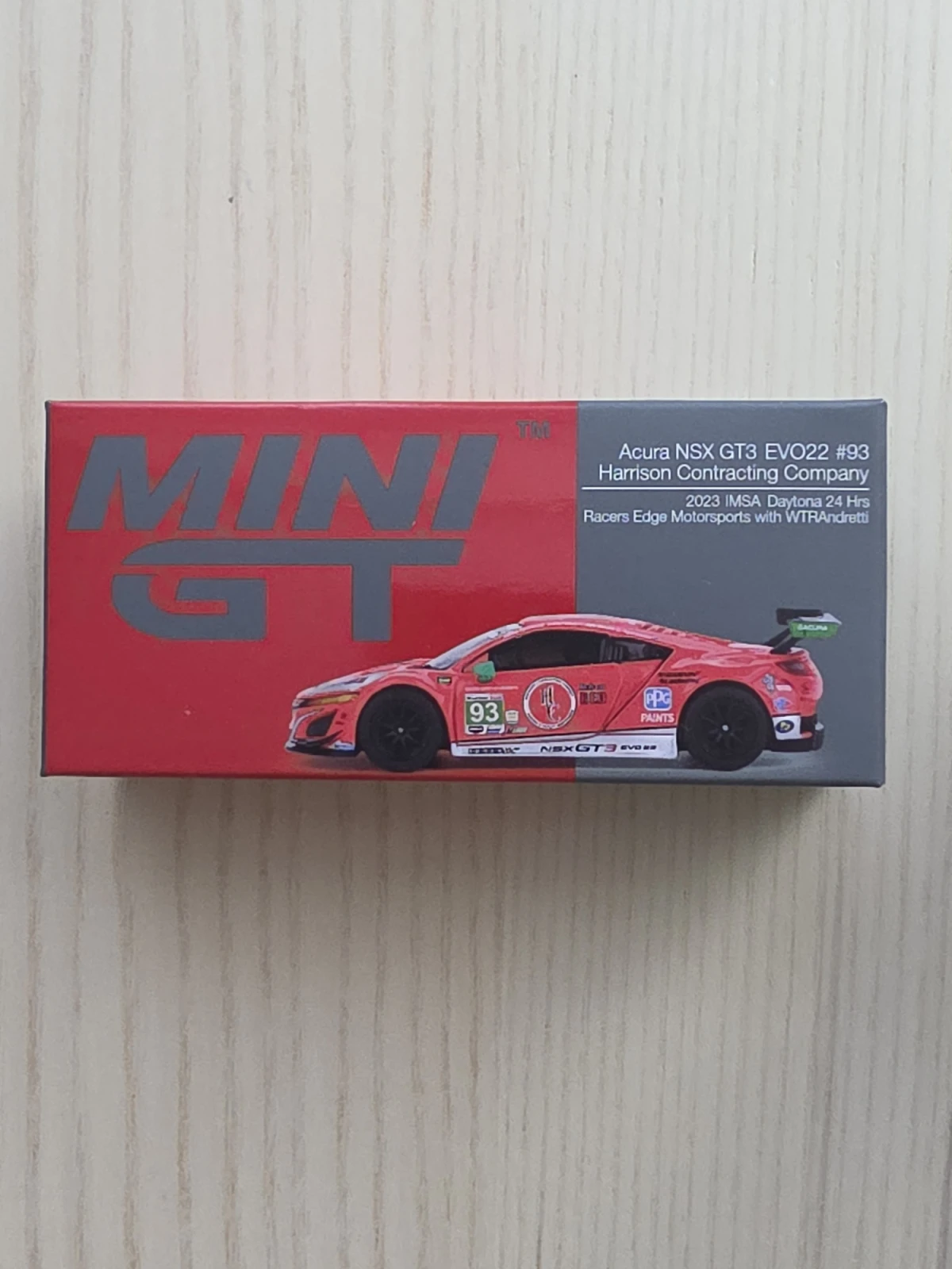 2024 Acura NSX GT3 EVO22 #93 WTR Racers dge Motorsports IMSA 2023 Daytona 24 Hr.: Box: Image 2