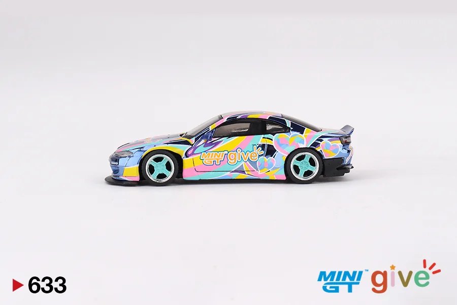 2023 Nissan Silvia (S15) Rocket Bunny Chrome Blue MINI GT give 2023 China Blue: No Package: Image 3