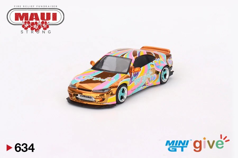Hot Wheels Nissan Silvia (S15) Rocket Bunny Chrome Orange MINI GT give 2023 USA