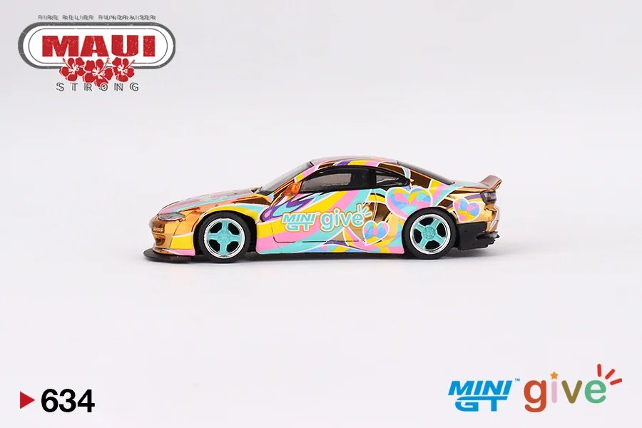 2023 Nissan Silvia (S15) Rocket Bunny Chrome Orange MINI GT give 2023 USA Orange: No Package: Image 3