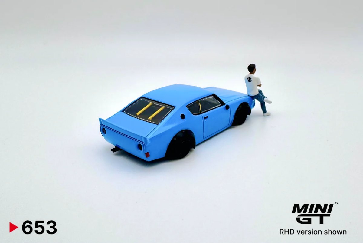 2024 Nissan Skyline Kenmeri Liberty Walk Baby Blue w/ Kato Figure Blue: No Package: Image 2