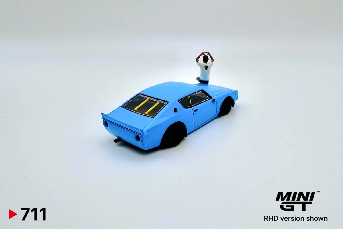 2024 Nissan Skyline Kenmeri Liberty Walk Baby Blue w/ Kato Figure Type II Blue: No Package: Image 2