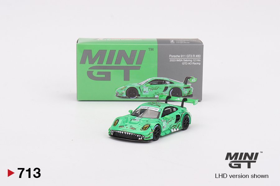 2024 Porsche 911 GT3 R #80 GTD AO Racing 2023 IMSA Sebring 12 Hrs Green: Box: Image 2
