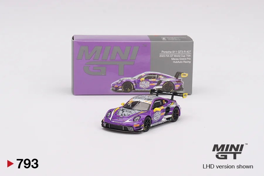 2025 Porsche 911 GT3 R #27 HubAuto Racing 2023 FIA GT World Cup 70th Macau Grand Prix Purple: No Package: Image 4