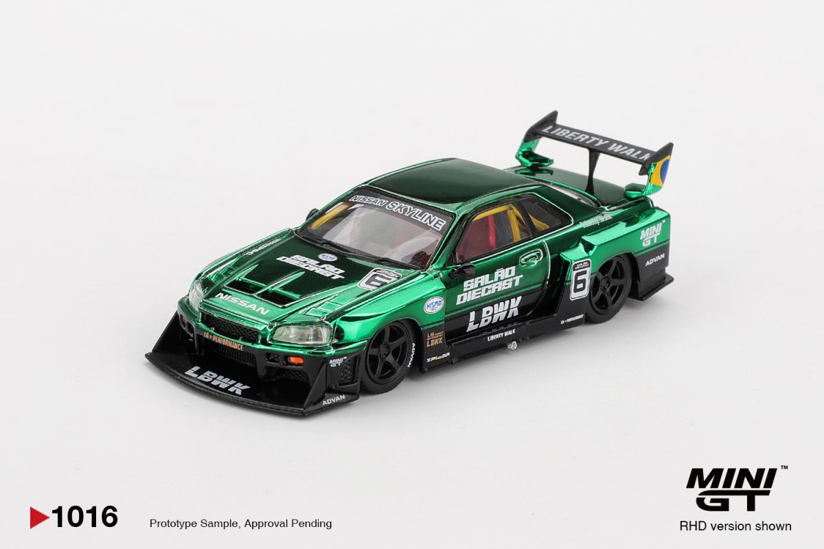 2025 Nissan LB-ER34 Super Silhouette SKYLINE 2025 Salão DieCast 6 Green: Image 2