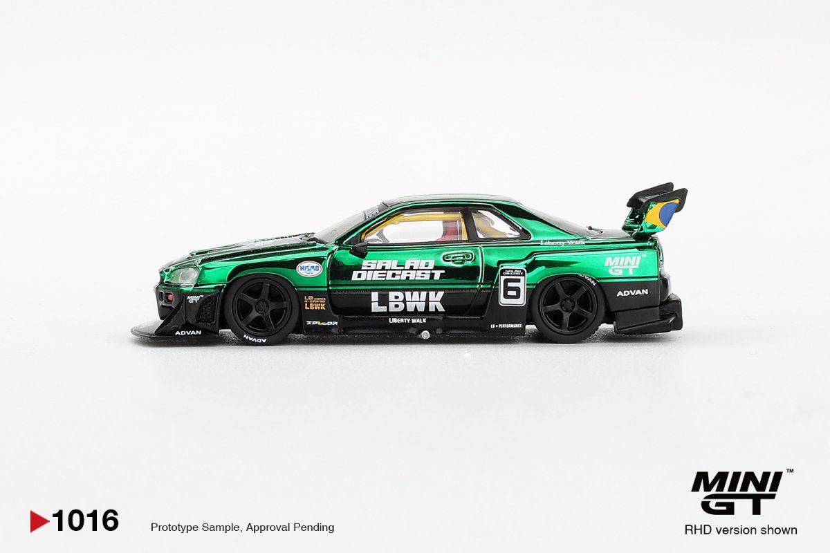 2025 Nissan LB-ER34 Super Silhouette SKYLINE 2025 Salão DieCast 6 Green: Image 3