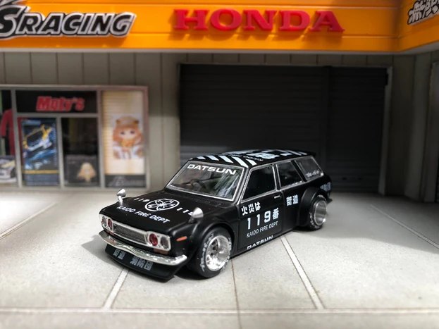 Hot Wheels Datsun KAIDO 510 Wagon FIRE Black Limited