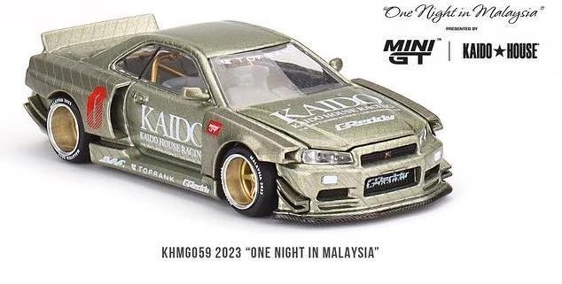Hot Wheels Nissan Skyline GT-R (R34) Kaido Works Millennium Jade 2023 "One Night in Malaysia"
