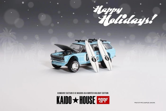 Hot Wheels Datsun KAIDO 510 Wagon 4x4 Winter Holiday Edition