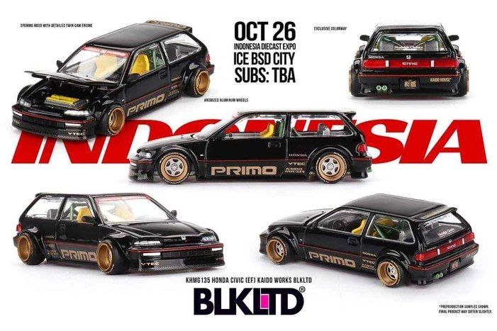 Hot Wheels Honda Civic (EF) Kaido Works BLKLTD