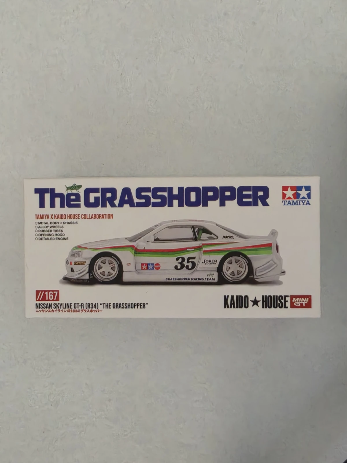 2025 Nissan Skyline GT-R (R34) Tamiya x Kaido House "The Grasshopper" V1 White: Box: Image 7