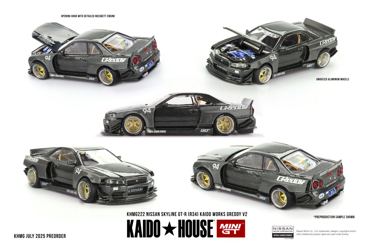 Hot Wheels Nissan Skyline GT-R (R34) Kaido Works GReddy V2