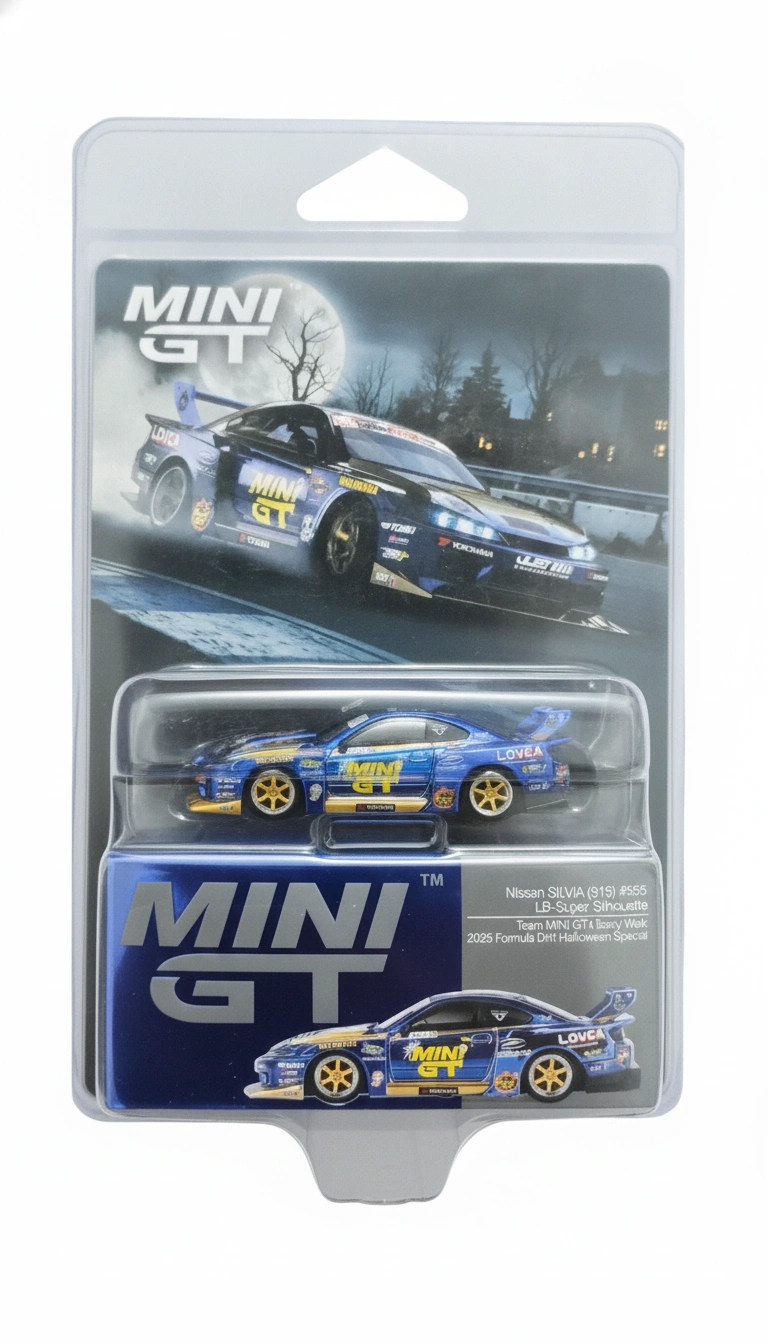 2026 Nissan LB-Super Silhouette S15 SILVIA #555 Team MINI GT Liberty Walk 2025 Formula Drift Halloween Special Chrome: Blister: Image 4