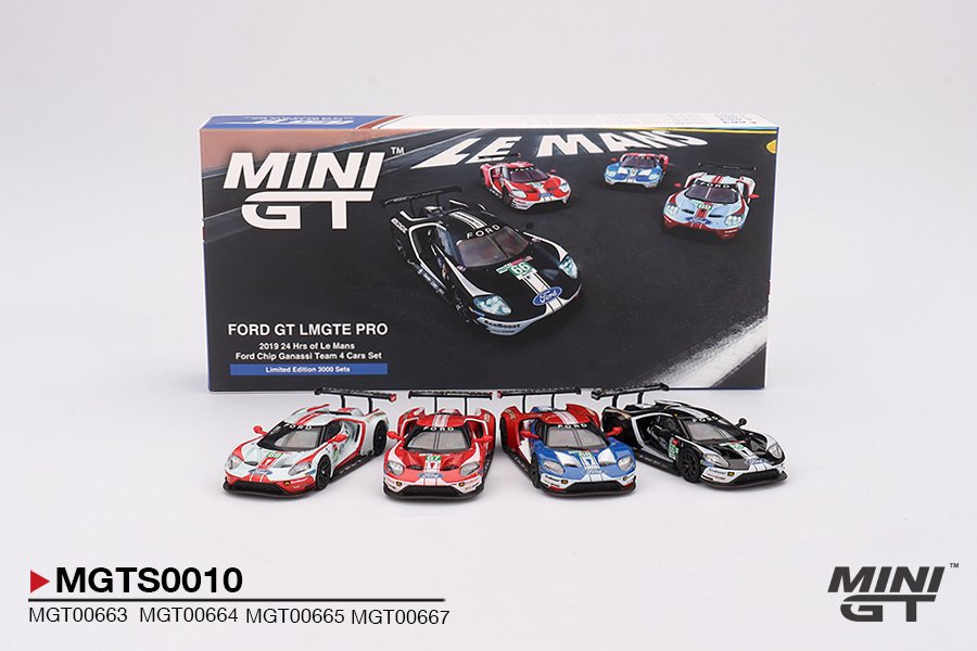 Hot Wheels Ford GT LMGTE PRO 2019 24 Hrs of Le Mans Ford Chip Ganassi Team 4 Cars Set