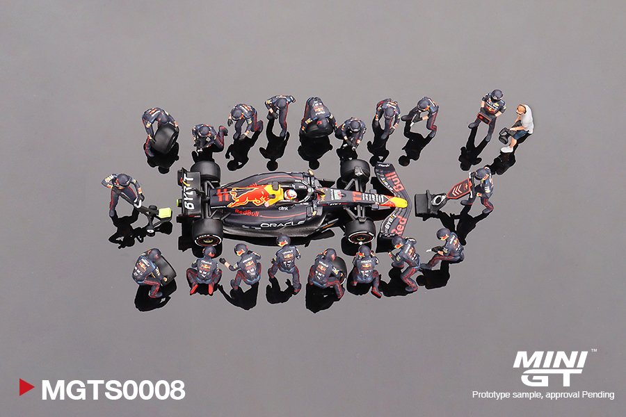 Hot Wheels Oracle Red Bull Racing RB18 #11 Sergio Pérez 2022 Abu Dhabi GP Pit Crew Set
