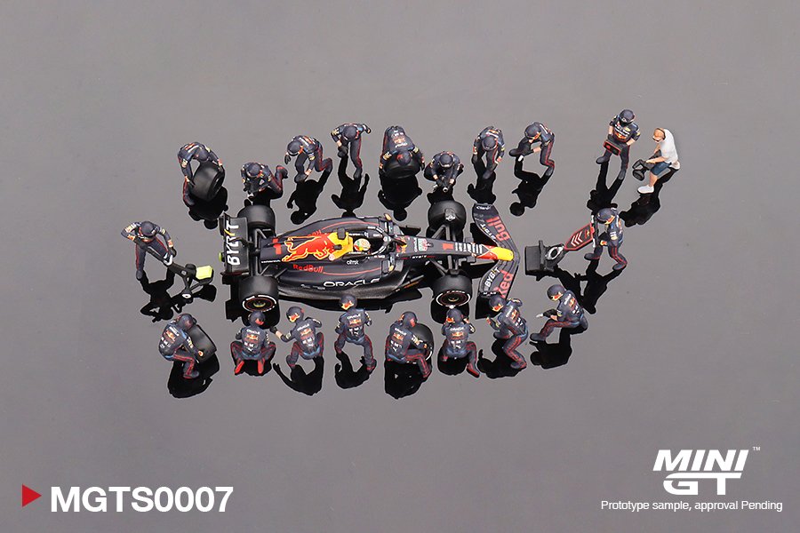 Hot Wheels Oracle Red Bull Racing RB18 #1 Max Verstappen 2022 Abu Dhabi GP Pit Crew Set