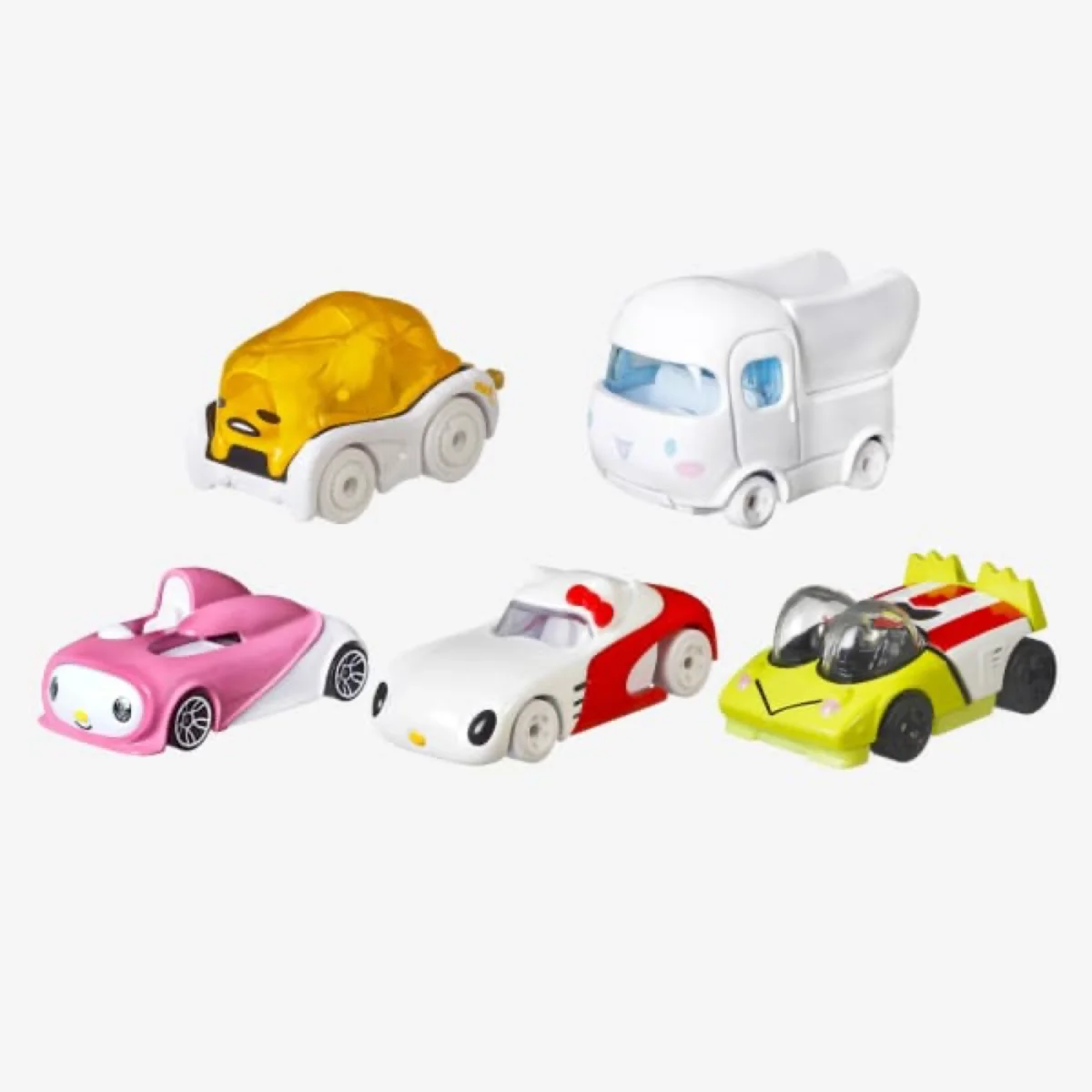 Hot Wheels Hello Kitty, Keroppi, Gudetama, My Melody and Cinnamoroll