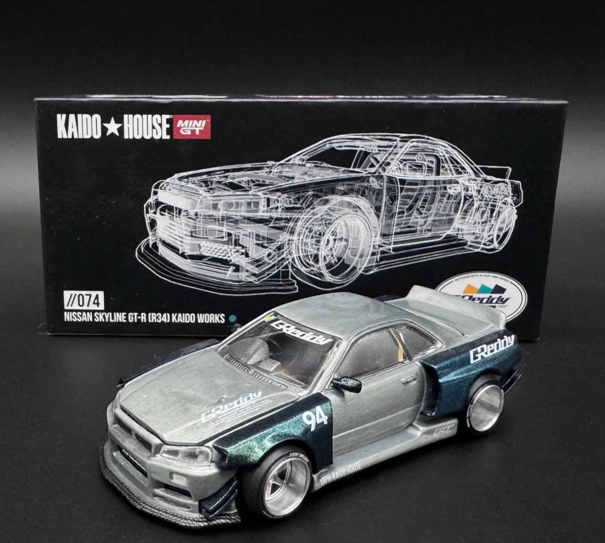 Hot Wheels Nissan Skyline GT-R (R34) Kaido Works GReddy V1