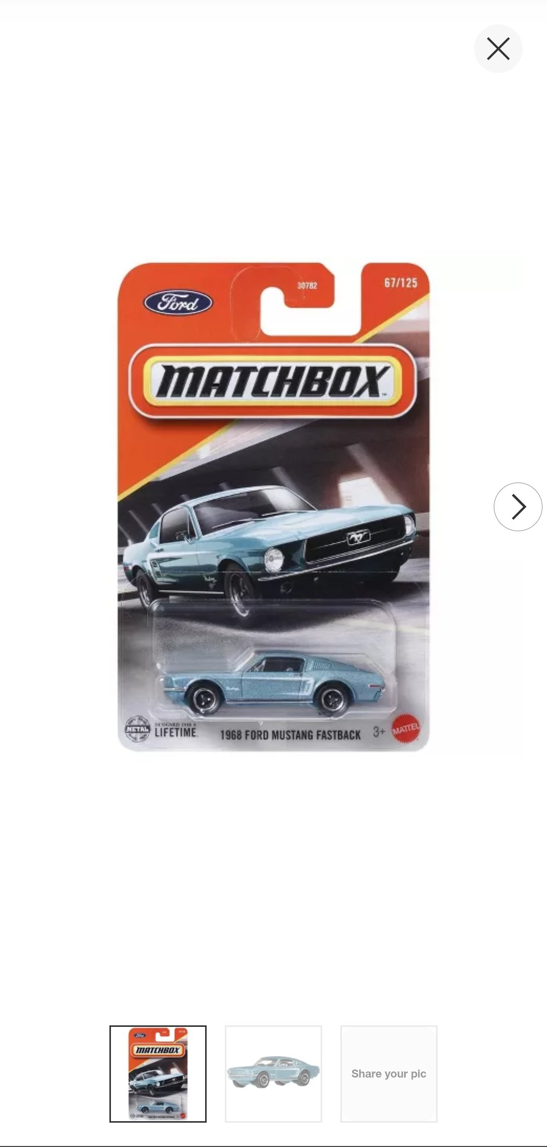 Hot Wheels 1968 Ford Mustang Fastback(New, Retooled)