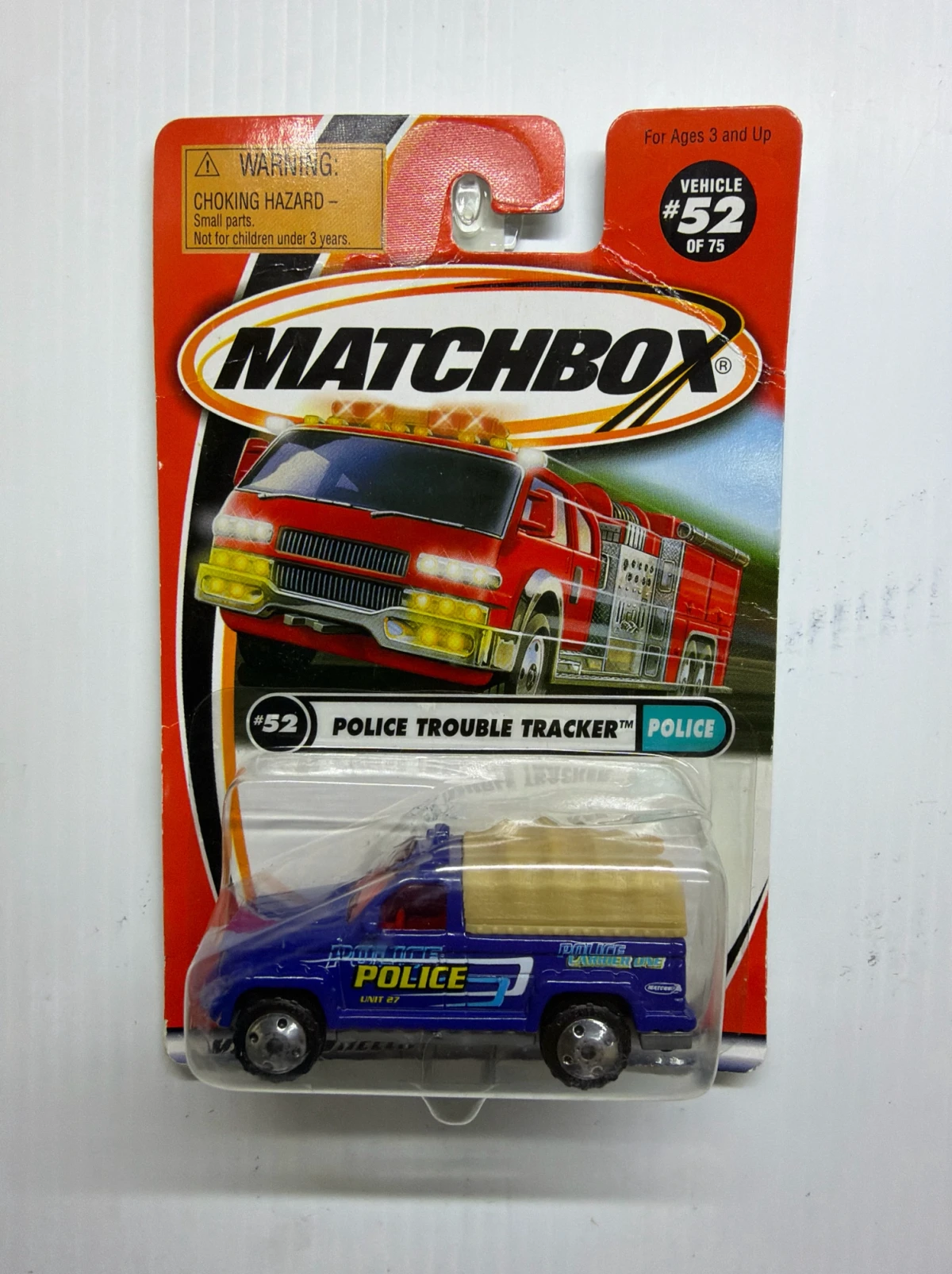 2001 Police Trouble Tracker Blue: Long Card: Image 2