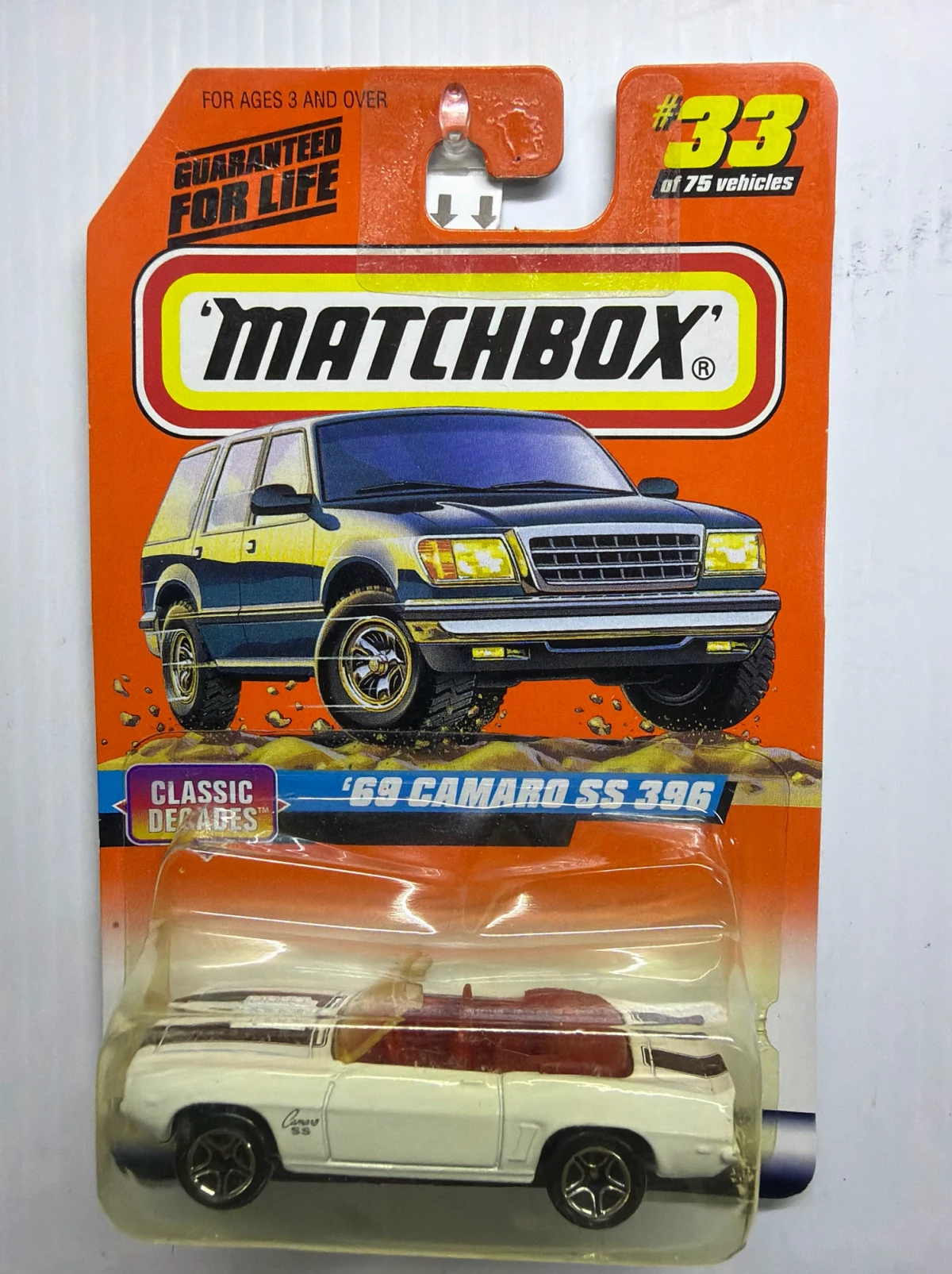 1998 69 Camaro SS 396 White: Long Card: Image 2